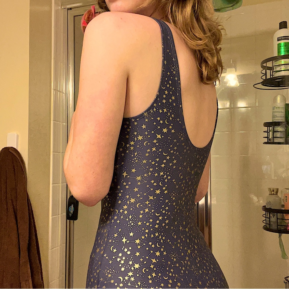 JUSTICE SWIM SUIT, 14/16, STOMACH CUT OUT